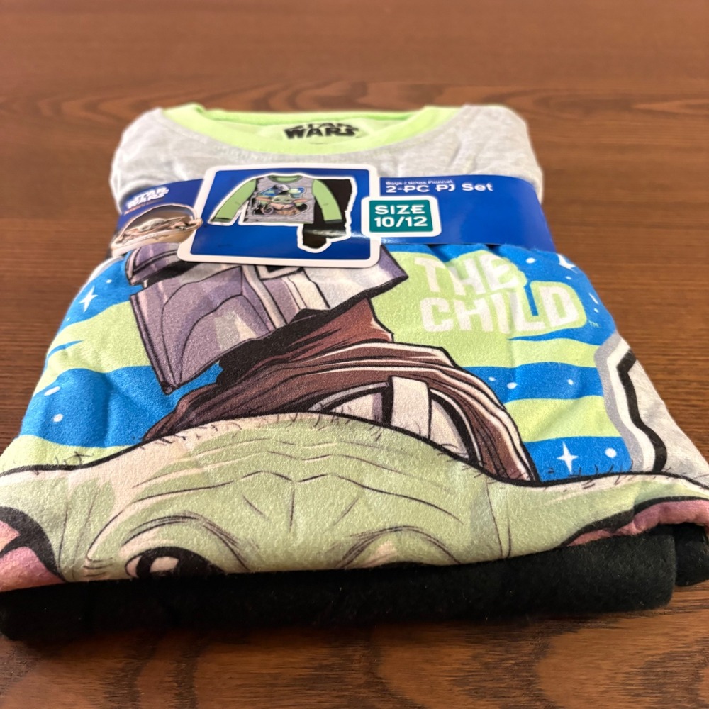 Star Wars Mandalorian PJ Set Boys Size L 10/12 Green New Grogu The Child‎ - Picture 9 of 9